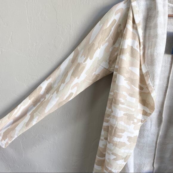 NWT Lucky Brand Tan Camo Open Front Cardigan Sweater - Picture 6 of 6